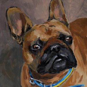 Retrato de cachorro personalizado original – Arte de animal de estimação pintada à mão a óleo a partir de foto
