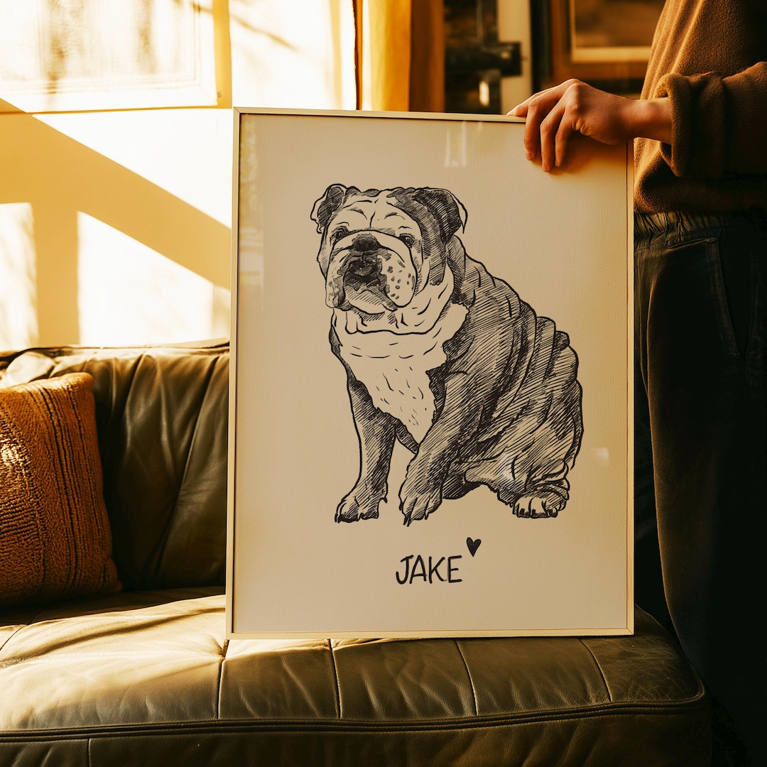 Custom Badly Drawn Pet Portrait Personalized Badly Drawn Dog Art ...