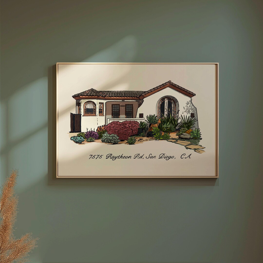 Custom House Portrait – Personalized Watercolor Home Illustration From ...
