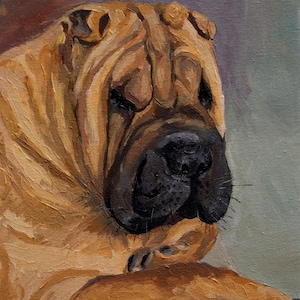 Pintura a óleo personalizada de cachorro – Retrato original de animal de estimação pintado à mão, encomenda de arte