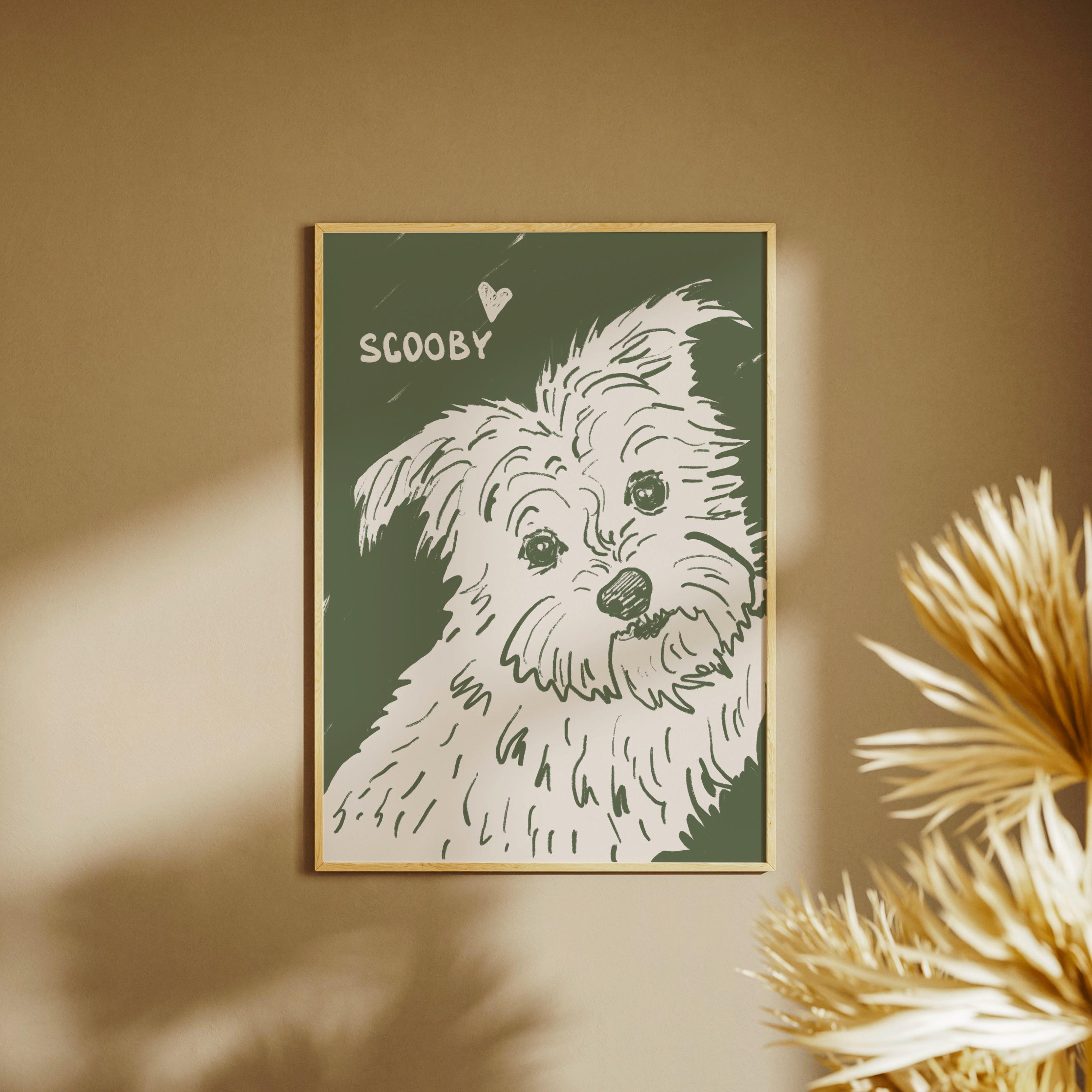 Modern Custom Dog Portrait, Personalized Custom Pet Portrait, Modern Pet Portrait, Badly Drawn Pet, Hand Draw Pet Portrait, Pet Owners Gift