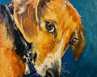 Aangepast olieverfschilderij huisdierportret van foto, origineel oliehondschilderij, aangepast hondenportret, oliekathond, gepersonaliseerd cadeau, kunstcommissie