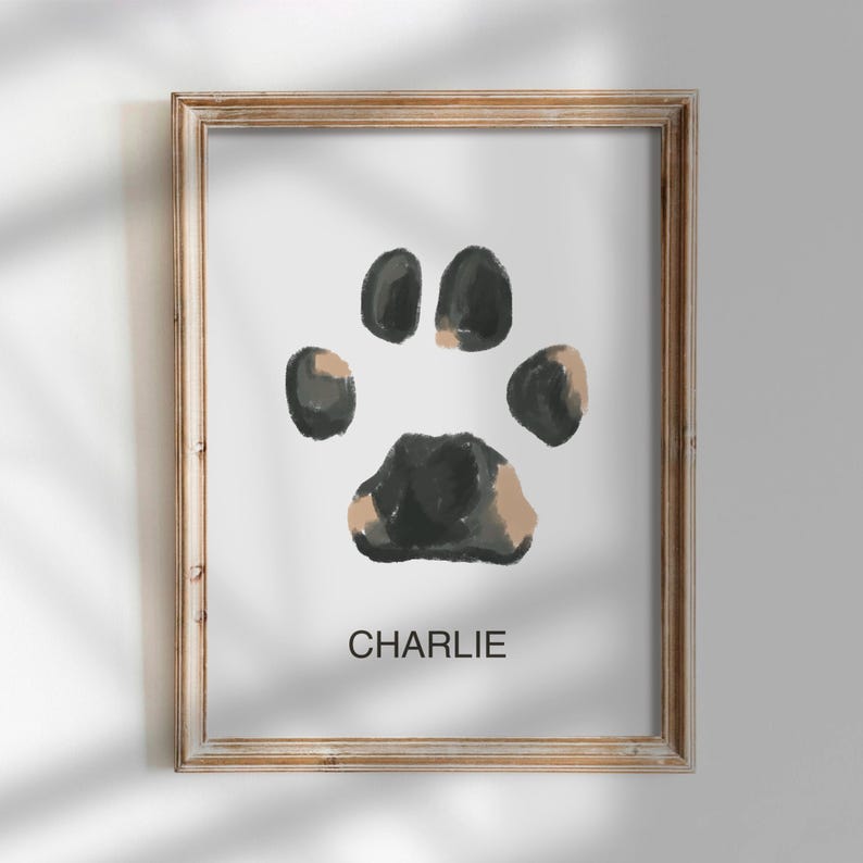 Custom Hand Drawn Dog Paw Print From Photo – Personalized Pet Paw Art ...