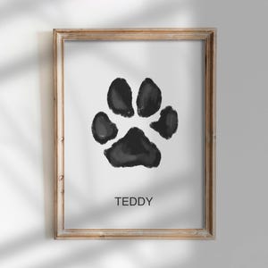 Custom Hand Drawn Dog Paw Print from Photo – Personalized Pet Paw Art, Pet Memorial Gift