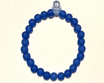 Pulseira de miçangas inspirada no Mickey - Azul com miçangas facetadas