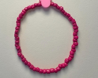 Pulseira de miçangas inspirada no Mickey - Rosa