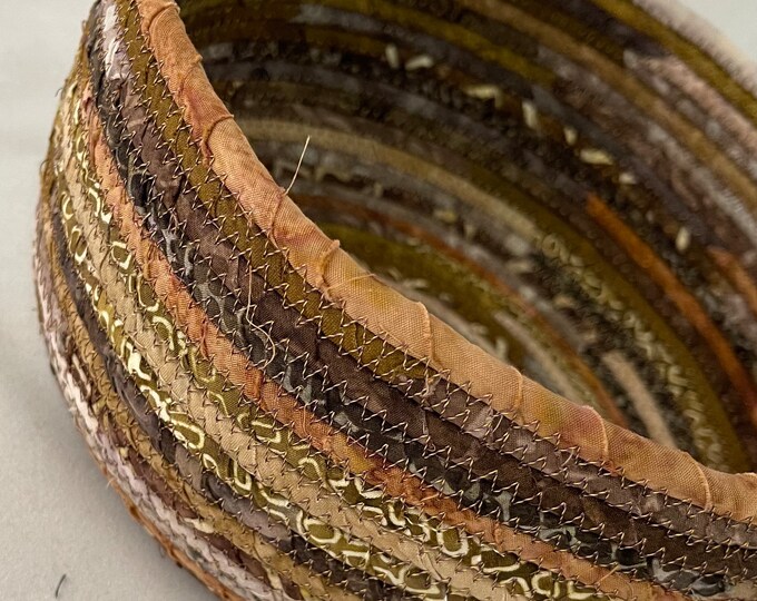 Brown and Gray Batik Fabric Basket