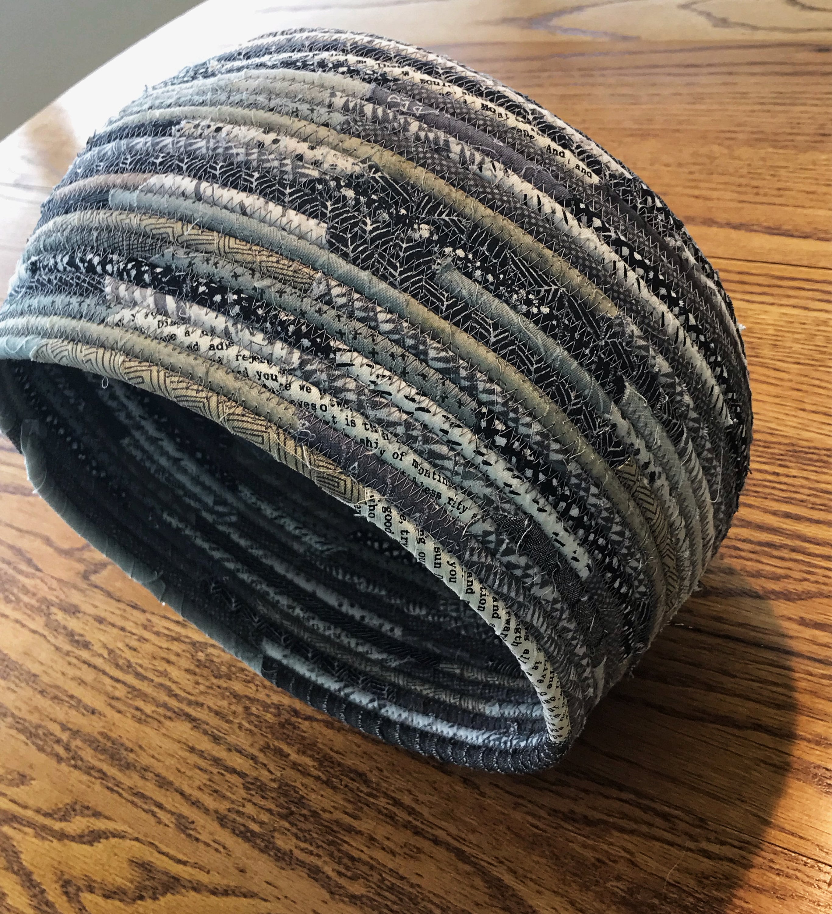 Large 40 Shades of Gray Fabric Basket
