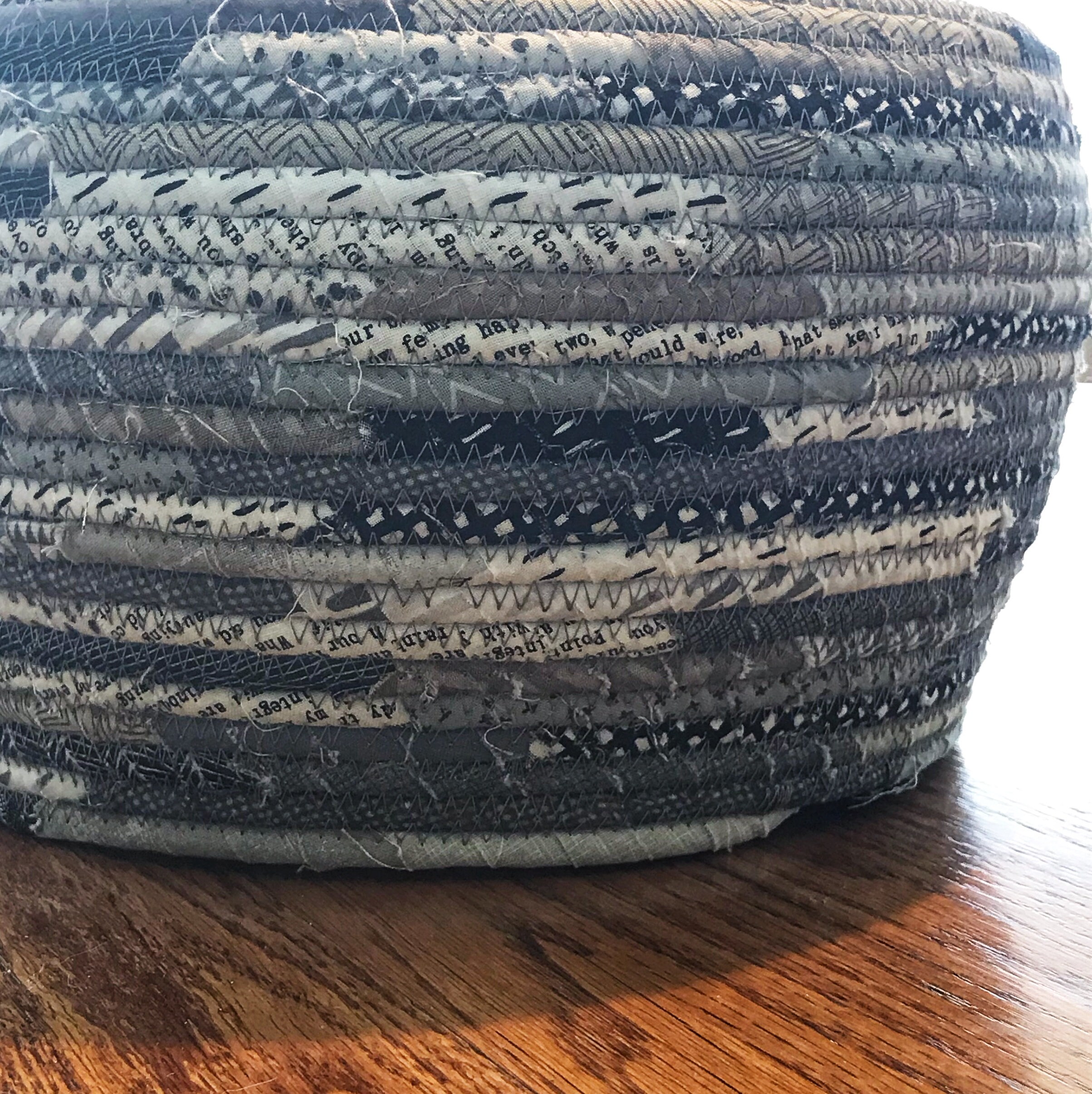 Large 40 Shades of Gray Fabric Basket