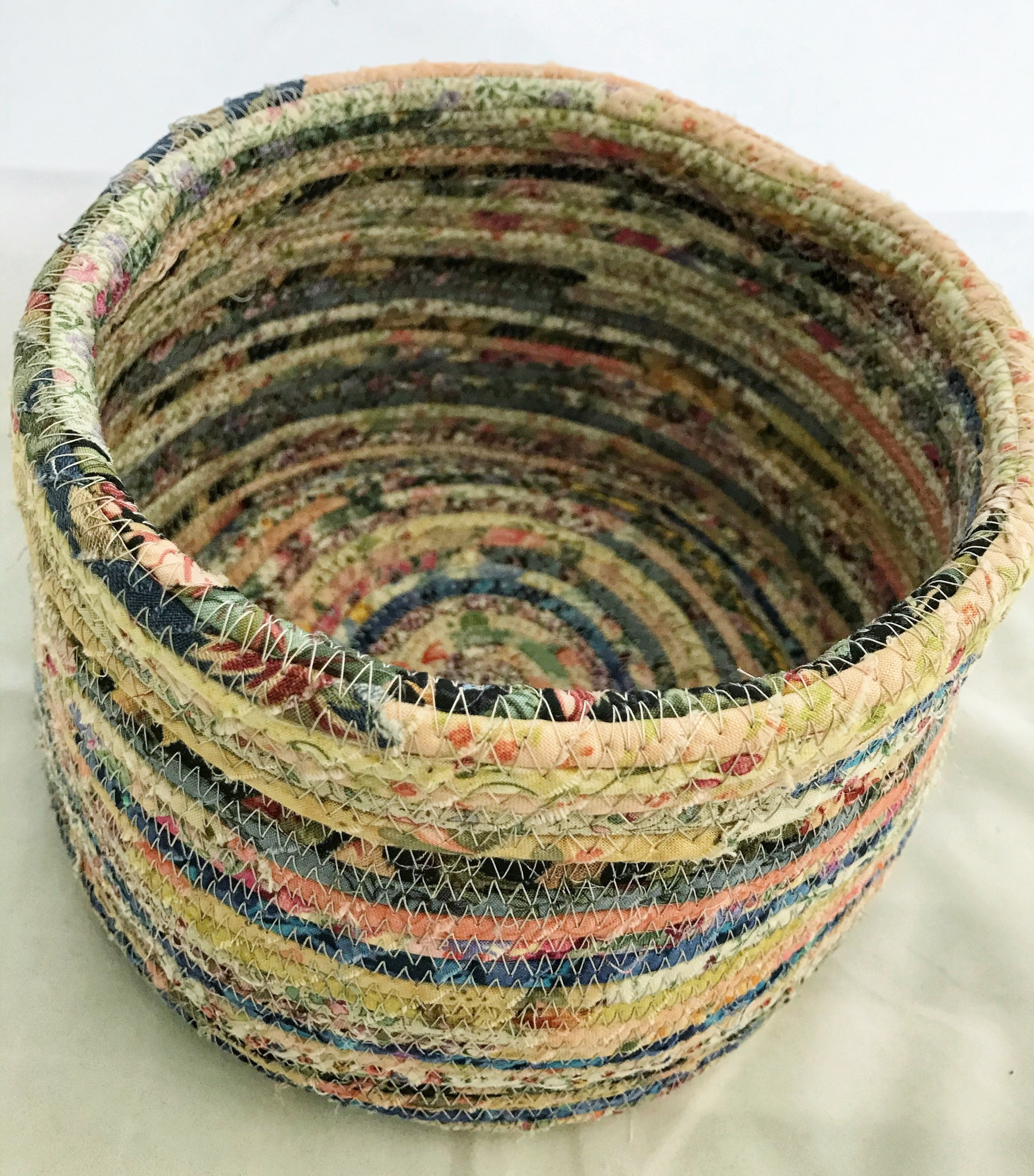 Large Floral Fabric Basket