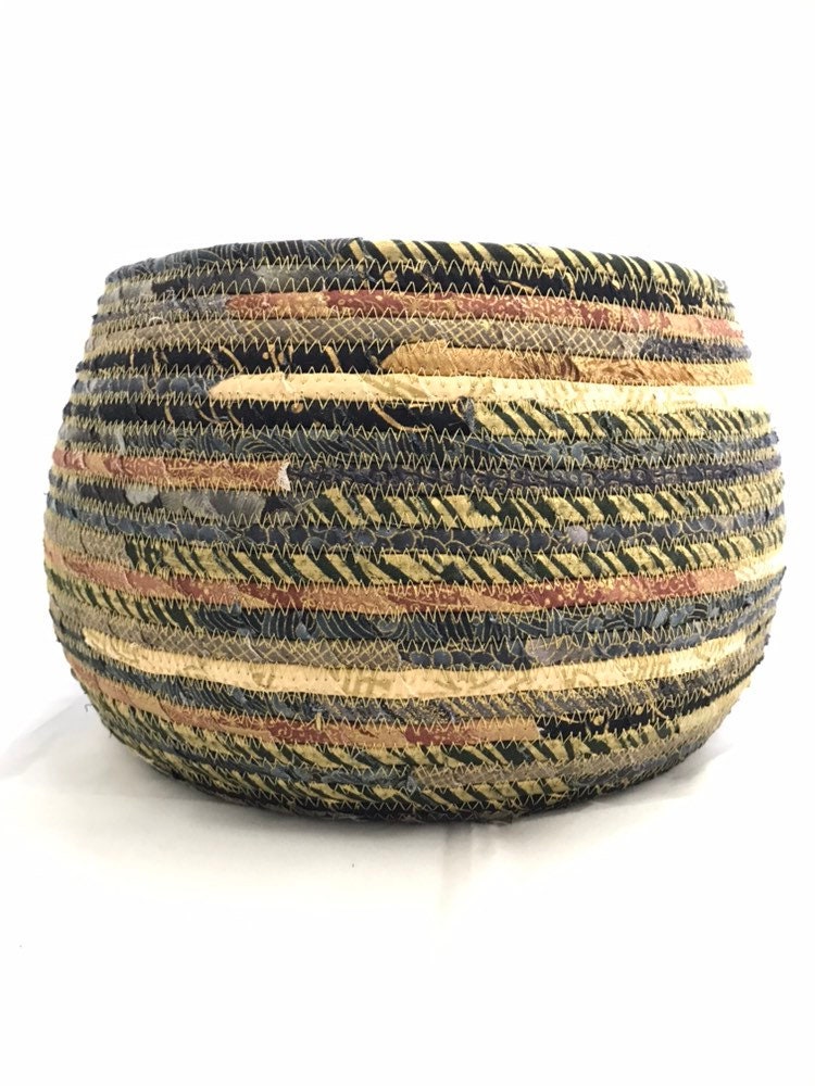 Gold, Black, and Gray Extra Large Fabric Basket