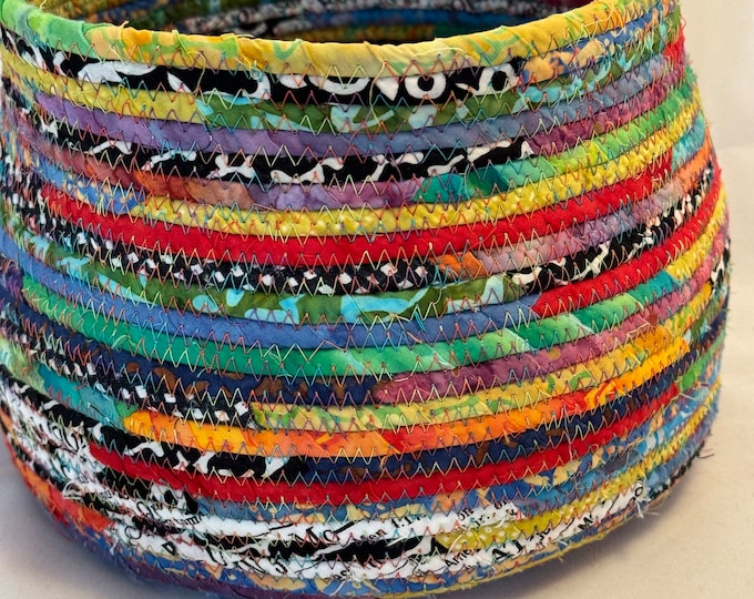 Large Floppy Multi-Color Fabric Basket