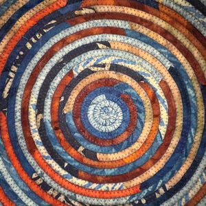 Orange and Royal Blue Fabric Basket