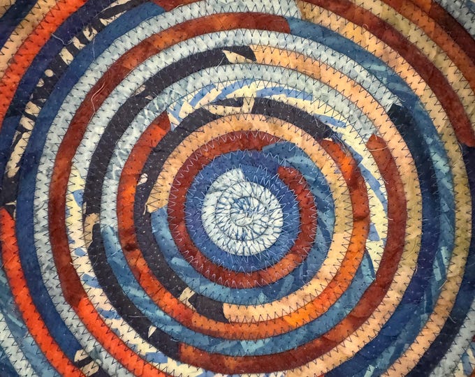 Orange and Royal Blue Fabric Basket