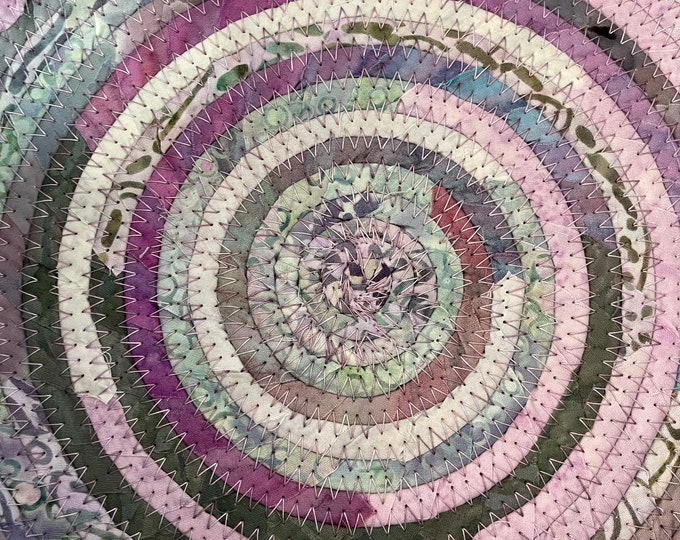 Fabric Basket in Sea Green and Light Lilac