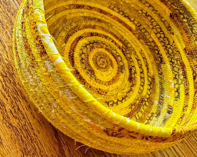 Shades of Vibrant Yellow  Batik Fabric Basket