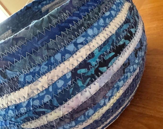 Bright Blue Fabric Clothesline Basket