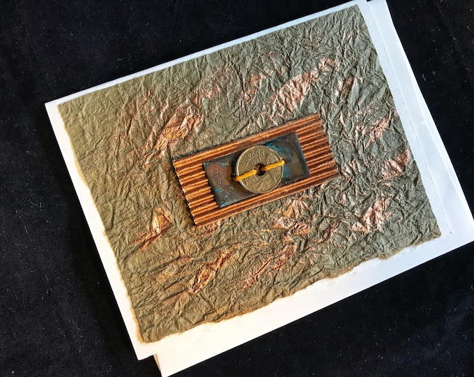 Handmade Card with Copper and Handmade Paper
