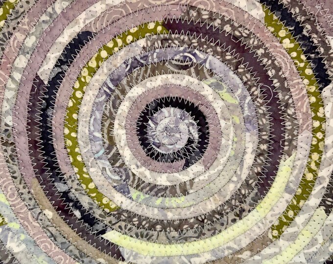 Large Fabric Basket in Gray and Light Green