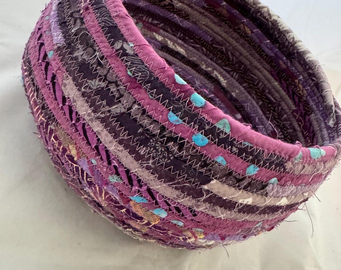 Purple Large Handmade Fabric Basket