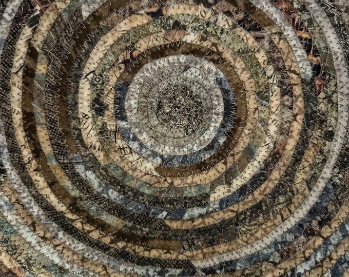 Rustic Earthtone Fabric Clothesline Basket