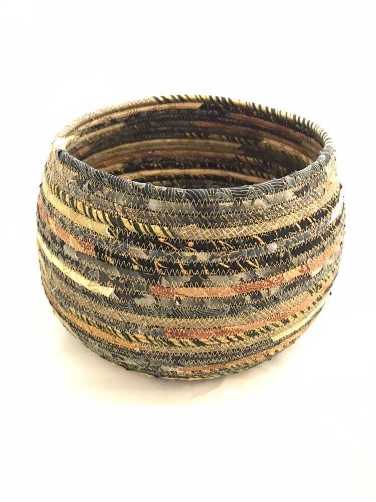 Gold, Black, and Gray Extra Large Fabric Basket