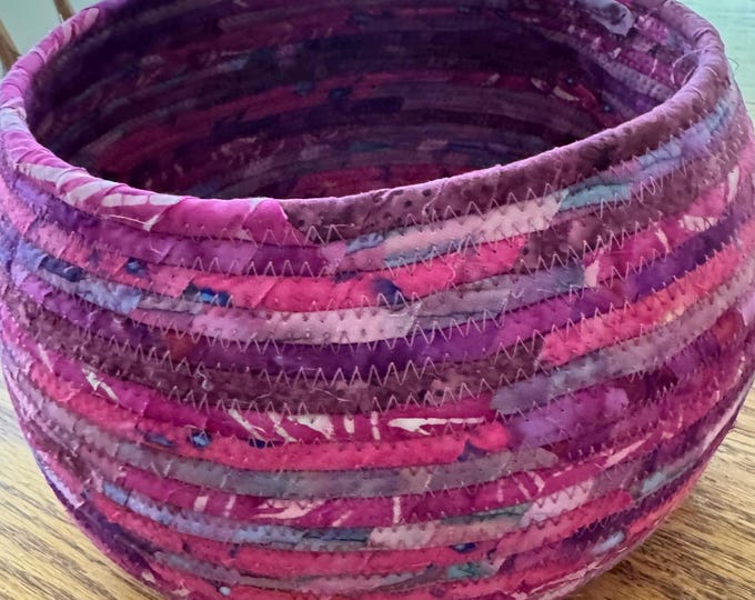 Large Fabric Basket in Shades of Hot Pink