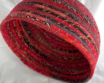 Red, Black and Gold Asian Fabric Basket