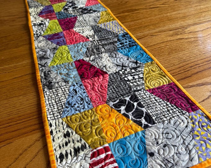 Colorful Table Runner/Wall Hanging in Marcia Derse Fabrics