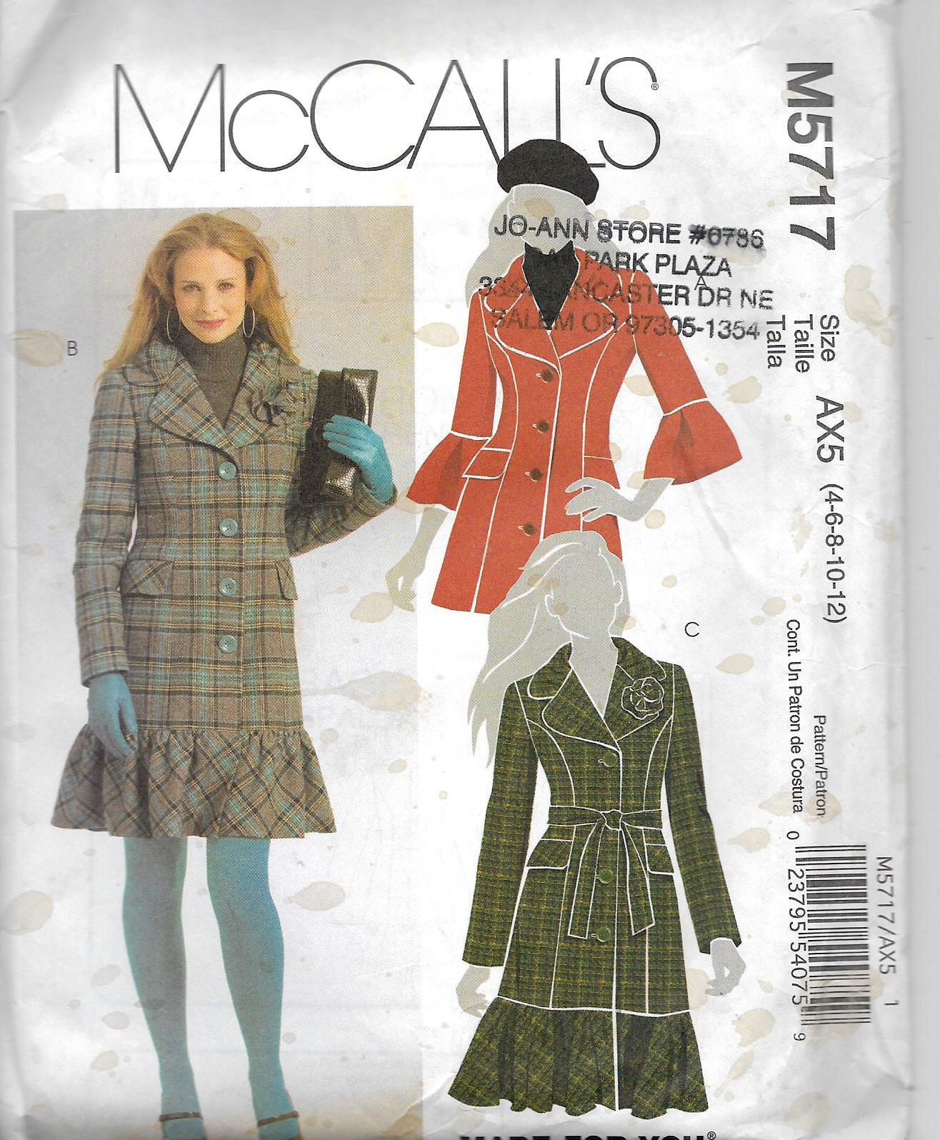 Uncut Misses Size 4 12 Sewing Pattern McCall's 5717 | Etsy