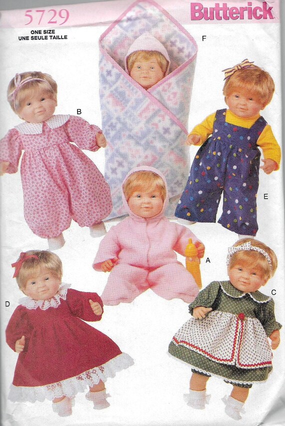Uncut 14 15 17 18 inch Baby Doll Clothes Sewing Pattern Etsy