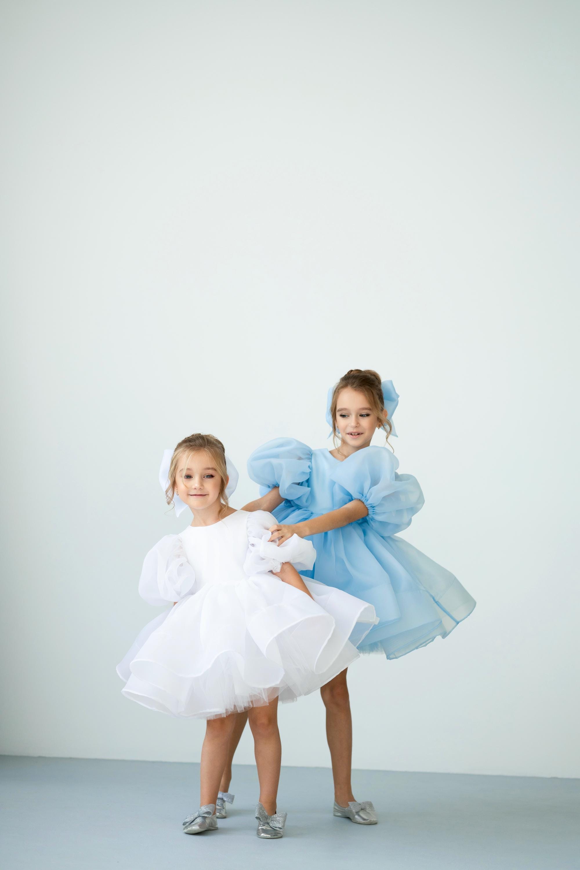 Girls Puff Sleeve Party Dress Children's Birthday Dress