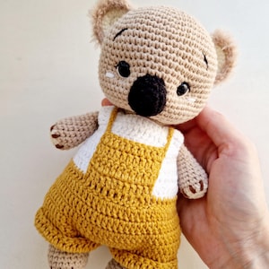 Handmade Crochet Koala Plush, Amigurumi Stuffed Koala Toy, Soft Knit Koala Gift, Cute Woodland Nursery Decor, Baby Shower Gift