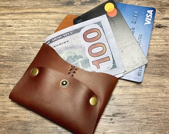 Handmade Leather Card Holder | Minimalist Slim Wallet