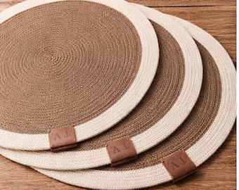 Handmade Cotton Rope Placemat – Round Eco Table Mat, Personalized