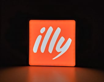Illy Coffee Bar LED Lamp – Coffee Corner Wall Light, Barista Decor, Cafe Sign Light, Espresso Lover Gift, Italian Coffee Decor