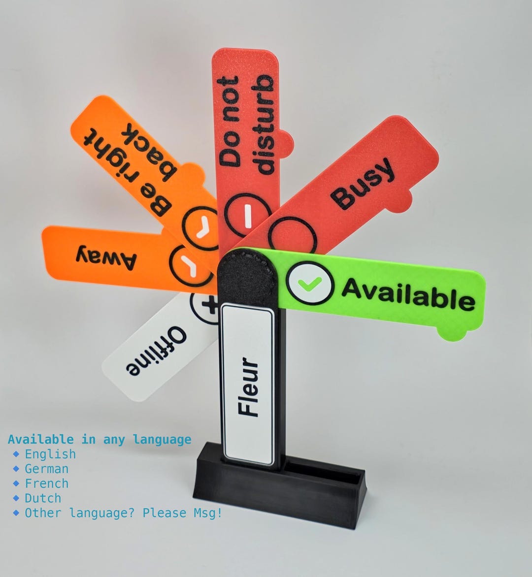 Working Status Sign Office Status Sign for Desk – Personalized Availability Indicator – Do ...