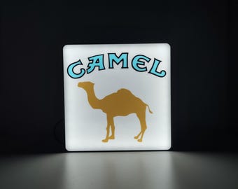 Cigarette with a Camel LED Lamp • Retro Lightbox • Mood Lighting Gift • Classic Cigarette Lamp • Vintage Advertising Decor