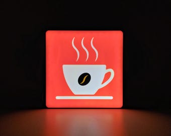 Coffee Bar LED Sign – Coffee Sign for Kitchen & Coffee Corner – Neon Style Coffee Light Box – Coffee Lover Gift