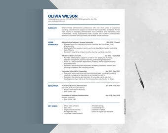 Modelo de currículo fácil de usar, compatível com Word, Google Docs e Pages, currículo profissional, CV editável, modelo de CV profissional, download digital, compatível com ATS