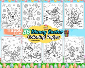 Disney Easter Coloring Pages, 35 Sheets, Coloring Pages For Kids, Printable Easter Pages, Digital Art, 2025 Coloring Pages, Instant PDF,Gift