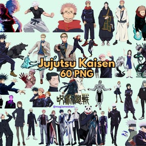 Jujutsu Kaisen, PNG Bundle Premium Collection, 60 PNG, Anime Stickers, Anime Art, Anime PNG, Instant Download, Japanese png, Anime Manga