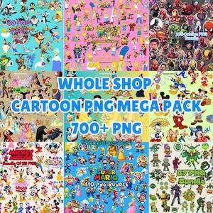 Mega Cartoon PNG Bundle, 700+ PNG Clipart, SVG, Cartoon Png, Mickey Mouse, Looney Tunes, Super Mario, Princess, Ninja Turtle, Trending Png
