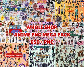 Anime Mega Bundle, 650 PNG Anime, Digital Art, Anime PNG, SVG, Anime Stickers, Anime Clipart, png design, Whole Shop Anime png, Cricut, Gift