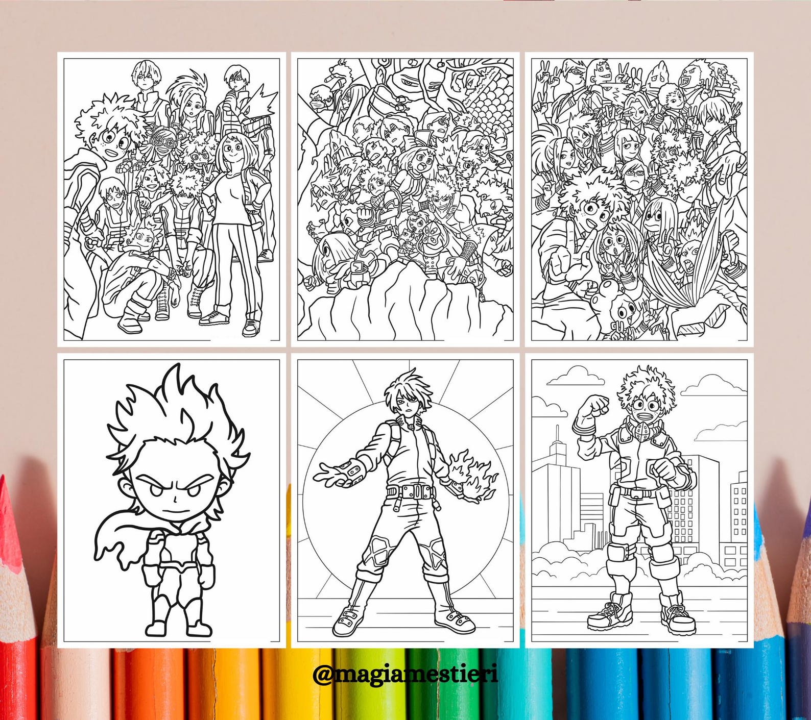 My Hero Academia Coloring Pages, 20 Sheets, Anime Coloring, Trending ...
