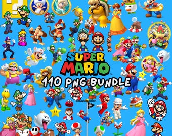 Pacote Super Mario PNG 110, Arte Digital, Mario PNG, Clipart Mario, Cricut e Silhouette, Super Mario SVG, Download Instantâneo, Festa de Aniversário