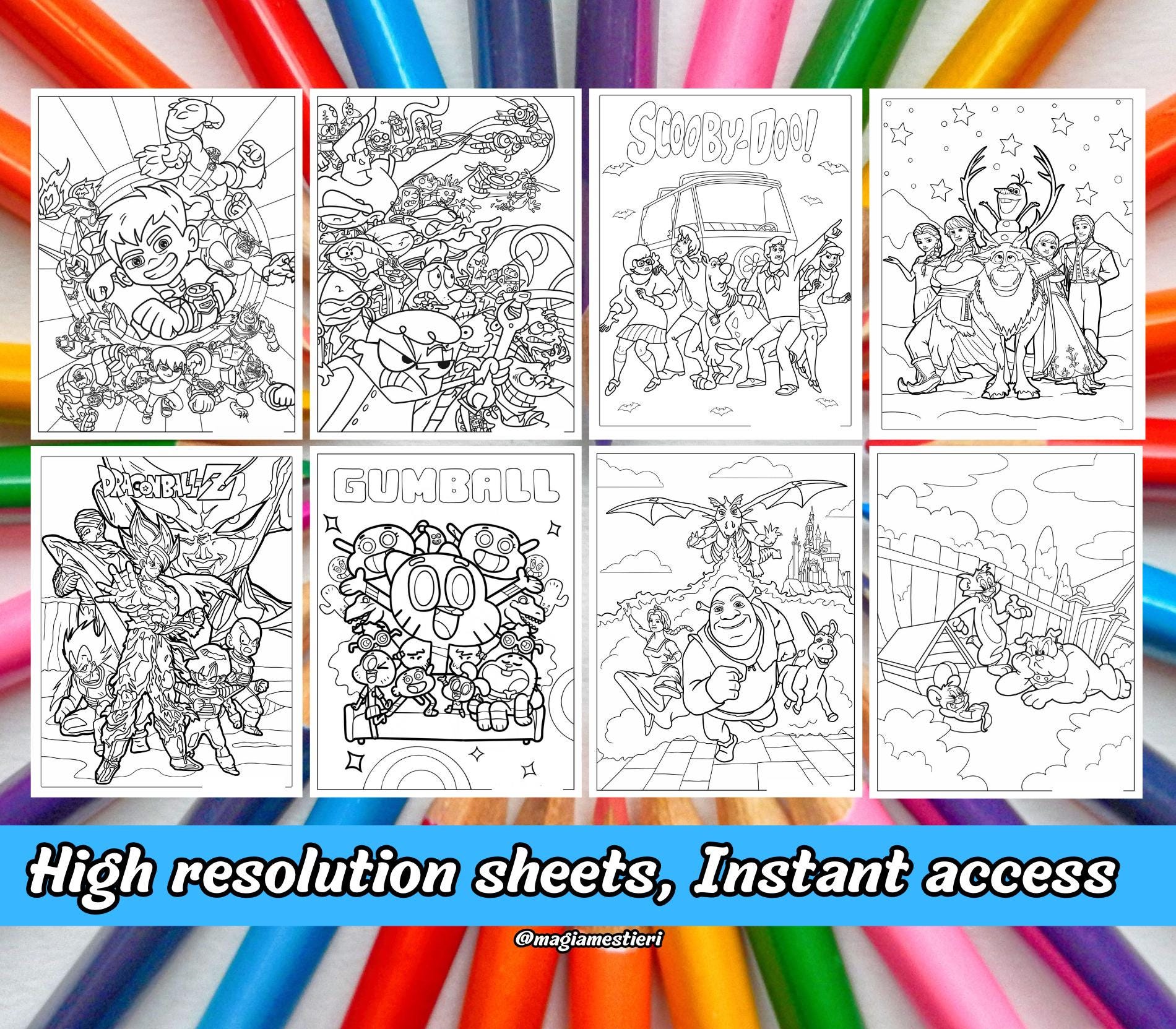 500 Cartoon Coloring Pages, Kid Coloring Book, Printable Coloring Pages ...