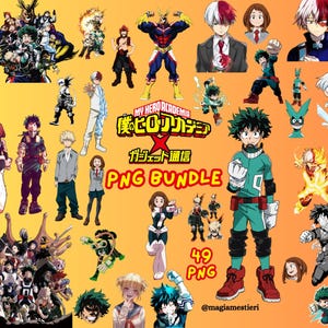 My Hero Academia Anime 49 PNG Bundle, Anime Vector, Clipart, Manga Art, Instant Download, Digital Anime, Anime Stickers, Vector Trendy Manga
