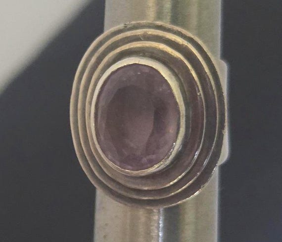 Large Brenda Schoenfeld Amethyst sterling ring