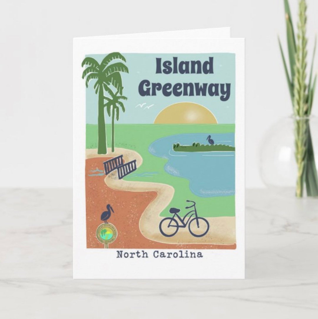 Carolina Beach Card Island Greenway Card North Carolina Card Beach Town